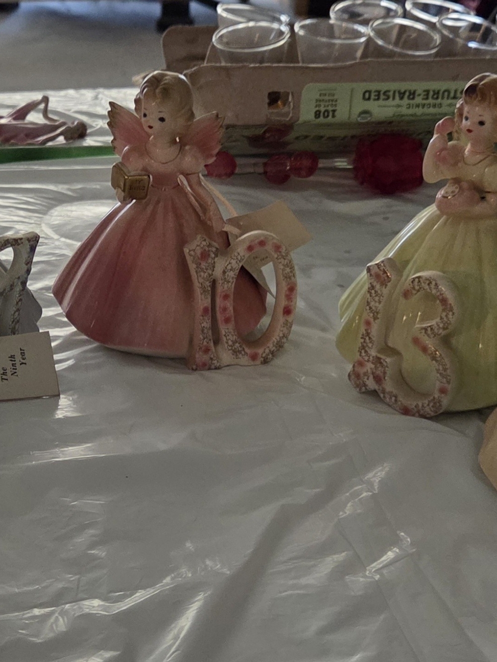 Bundle of 5 Josef Originals Birthday Angel Figurines Vintage 70's 80's Girl Gift